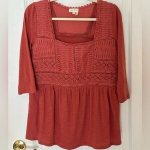Meadow Rue Anthropologie 3/4 sleeve knit blouse size small